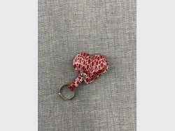 77608 Leather Heart Keychain