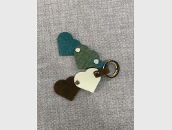 77611 Leather Heart Keychain